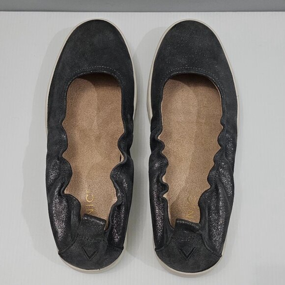 Vionic Uptown Ballet Flat Slip On Loafer Sneaker Polluted Silver Leather Sz 8.5 - Picture 8 of 13